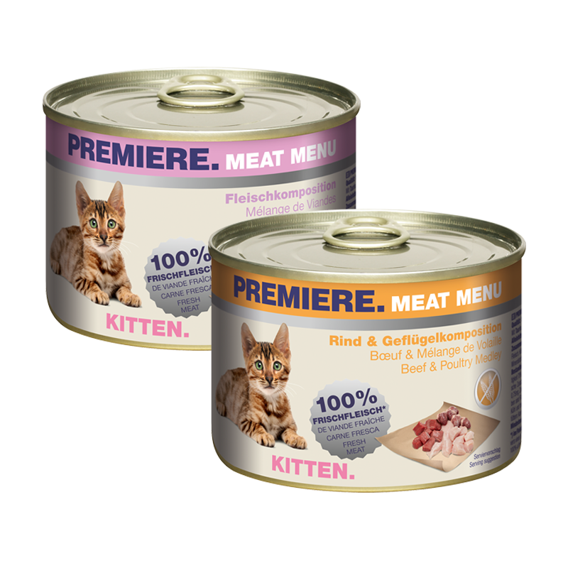 PREMIERE Nassfutter PREMIERE Meat Menu Kitten Mixpaket 6x200g