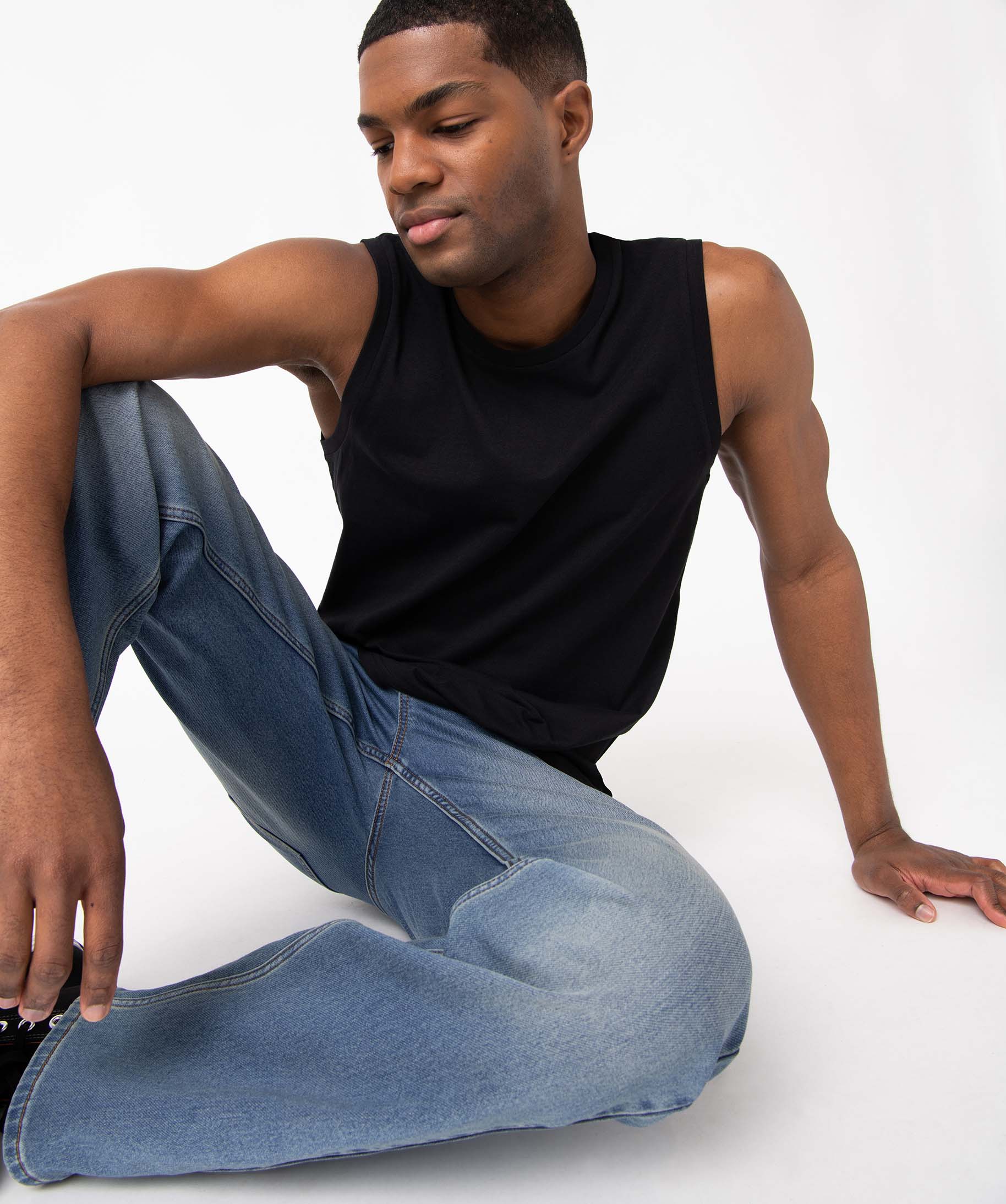 Jean homme coupe Straight délavé stone | GEMO