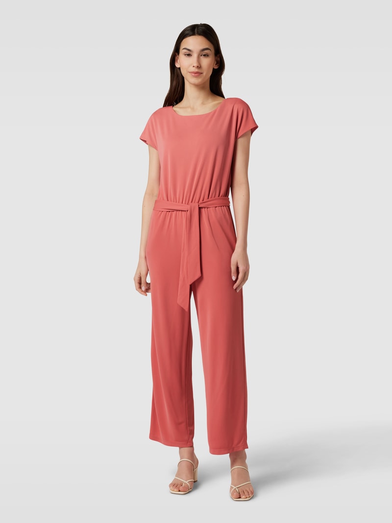 Jumpsuit mit Bindegürtel in hellrot