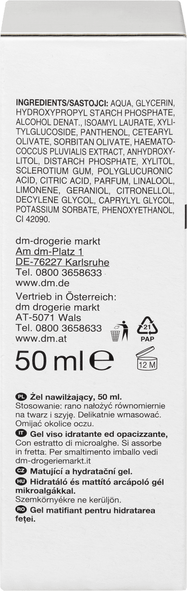 Gesichtsgel Moisture Effect, 50 ml