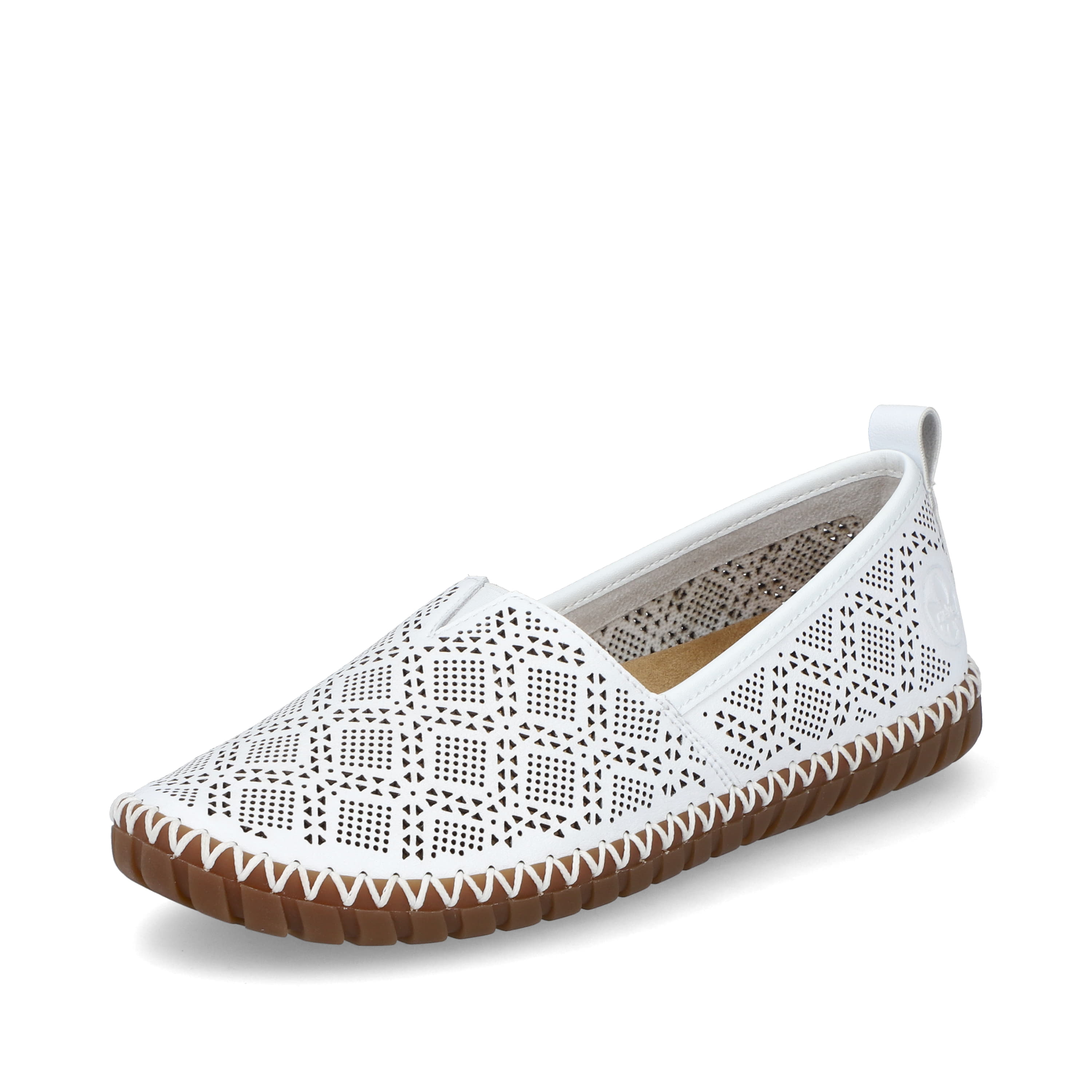 Rieker Damen Ballerinas reinweiss