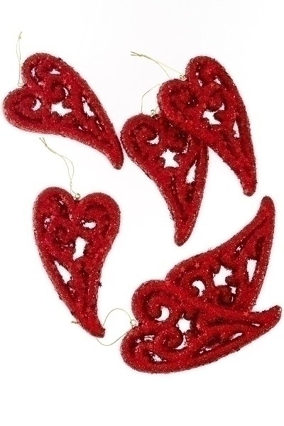 MyFlair Hänger Herz 6er Set rot 13 cm