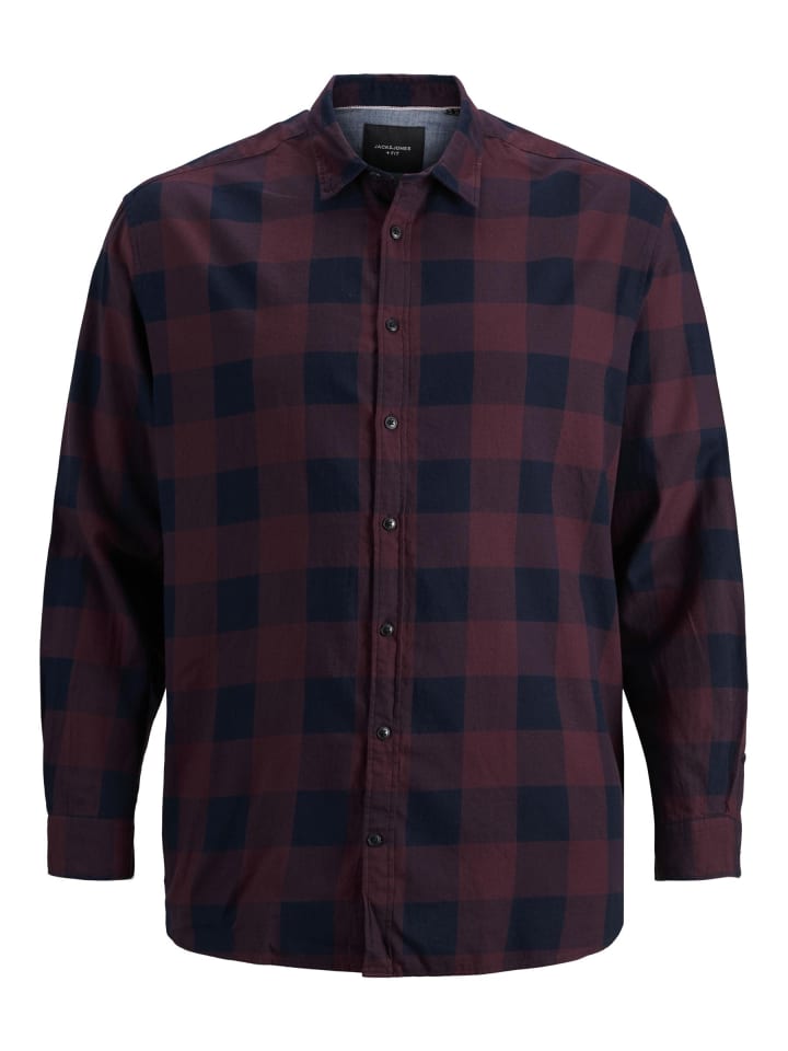 JACK & JONES PLUS Karohemd in Port Royale günstig kaufen