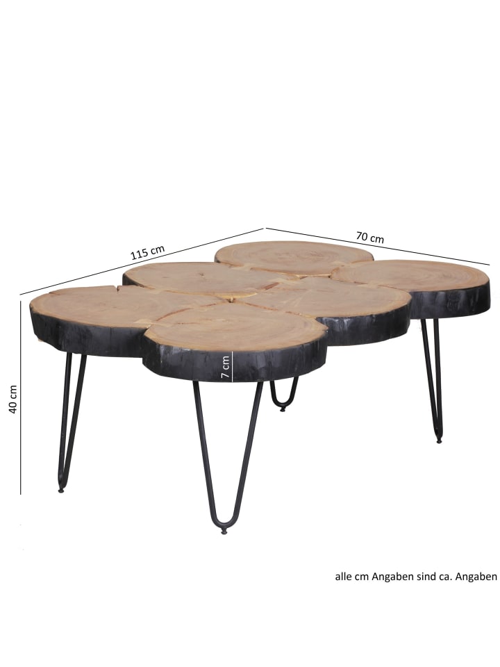 KADIMA DESIGN Couchtisch BAGLI Massiv-Holz 115 cm breit Wohnzimmer-Tisch günstig kaufen onesize