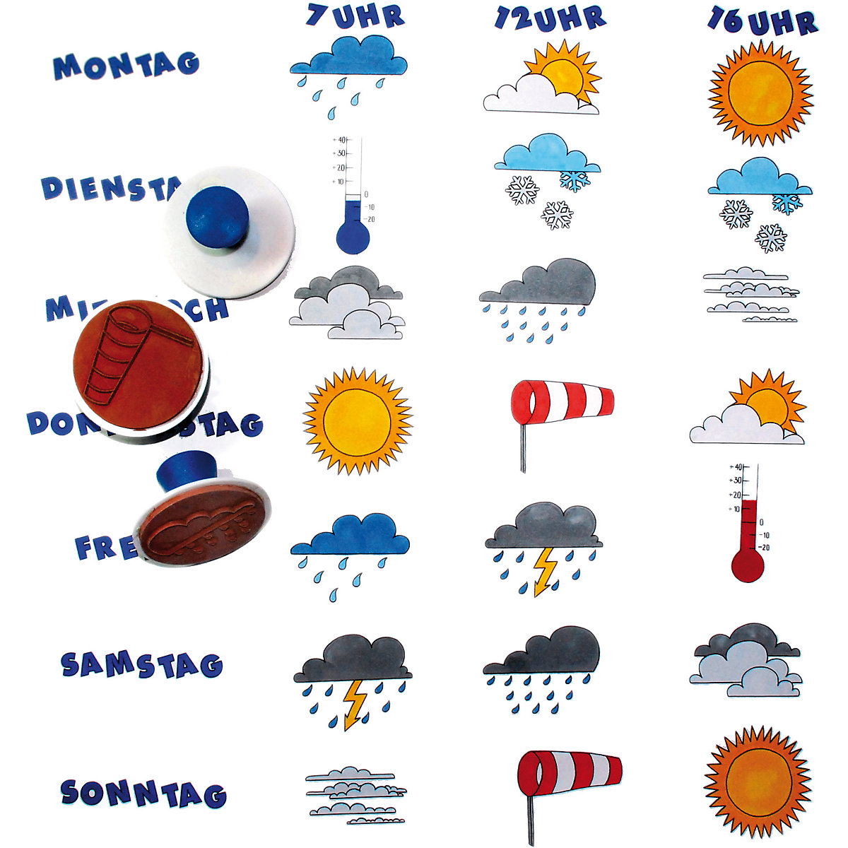 Wetter-Stempel, 10 Stück