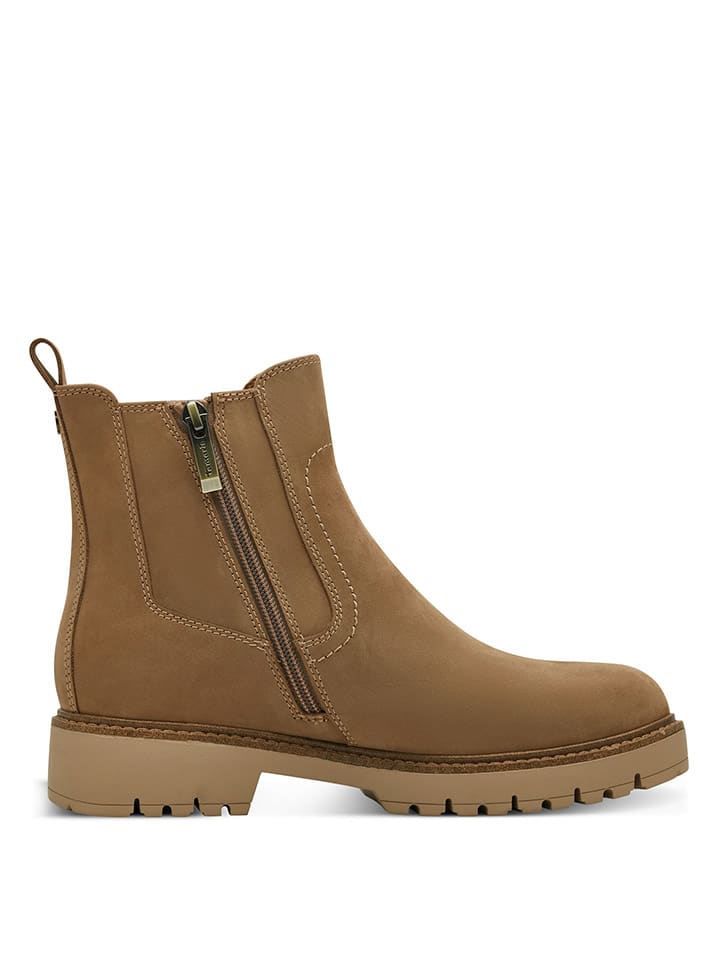 Tamaris Leder-Boots in Beige günstig kaufen