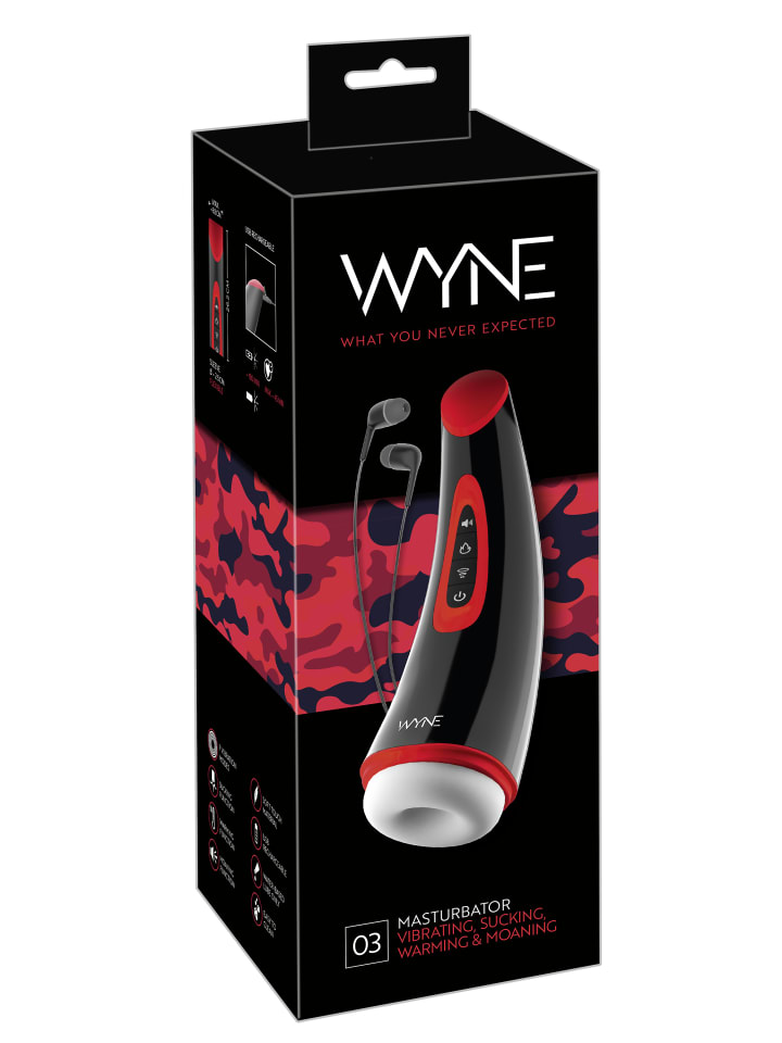 WYNE Masturbator mit Vibration und Heizfunktion Masturbator 03 in schwarz günstig kaufen 26 cm