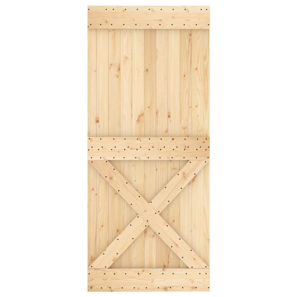 vidaXL Zimmertür Schiebetür mit Beschlag 90x210 cm Massivholz Kiefer Zimmertür Innentür