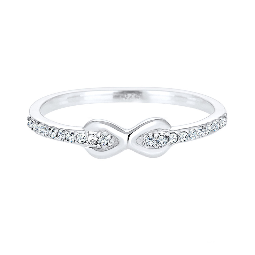 Elli Elli Bague Infinity Kristalle Edel Cute 925 Silber Bague