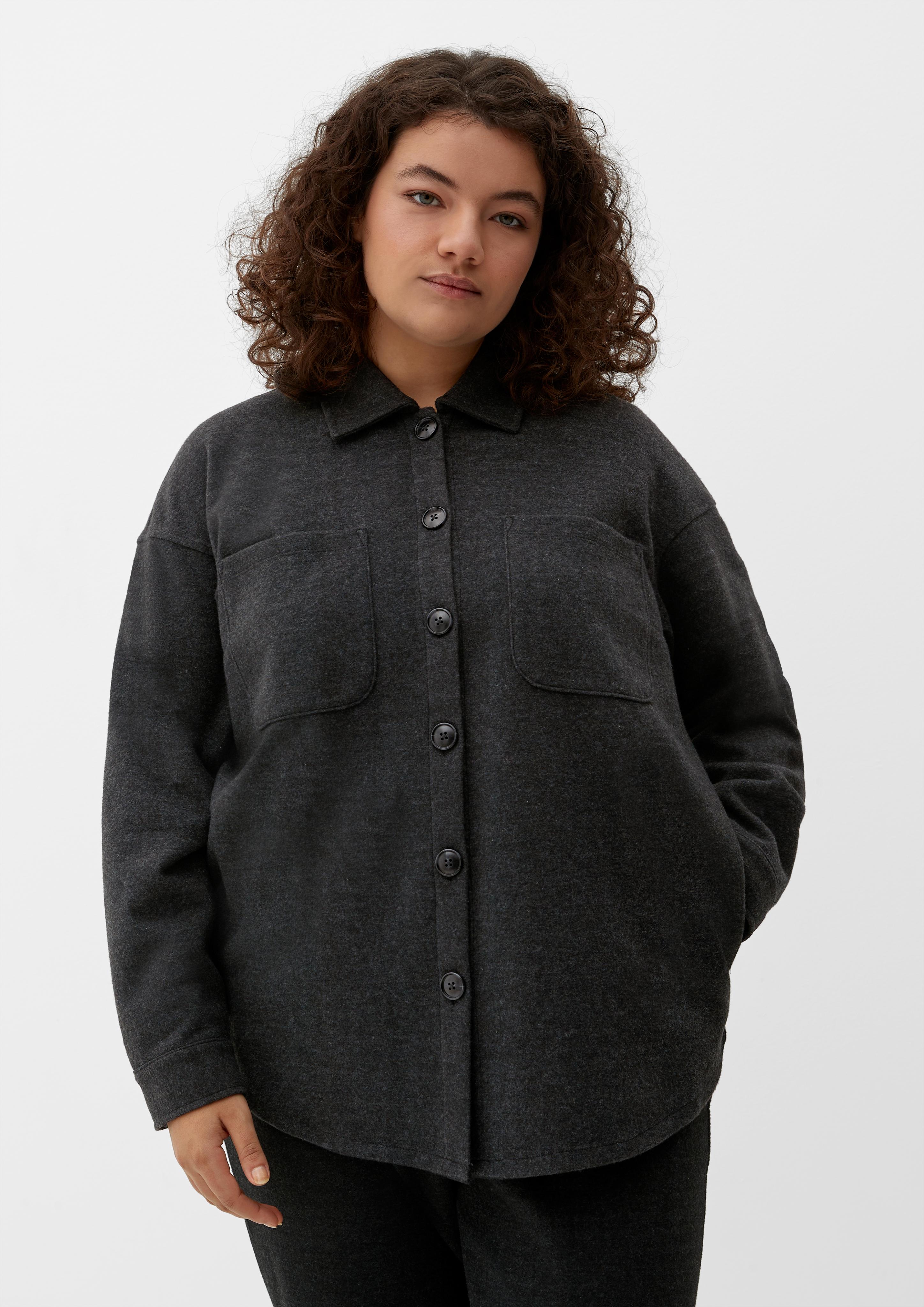 Hemdjacke in Wolloptik  2125463-98W0