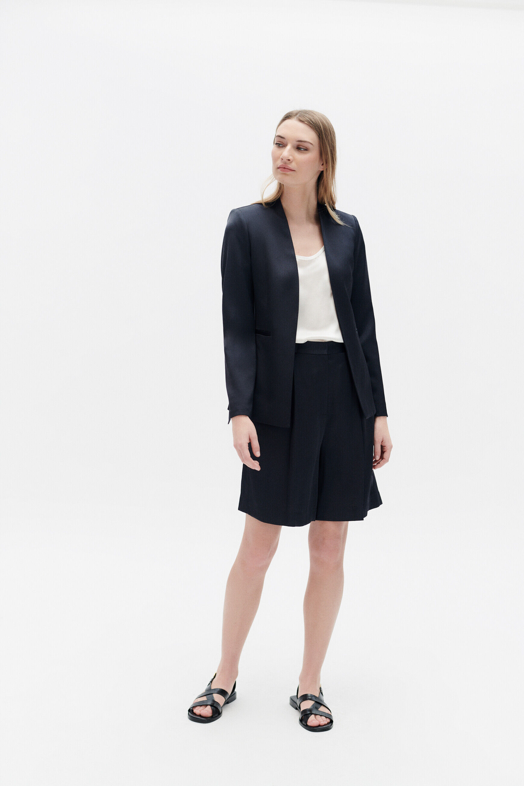 Veste vlouanne bleu marine femme