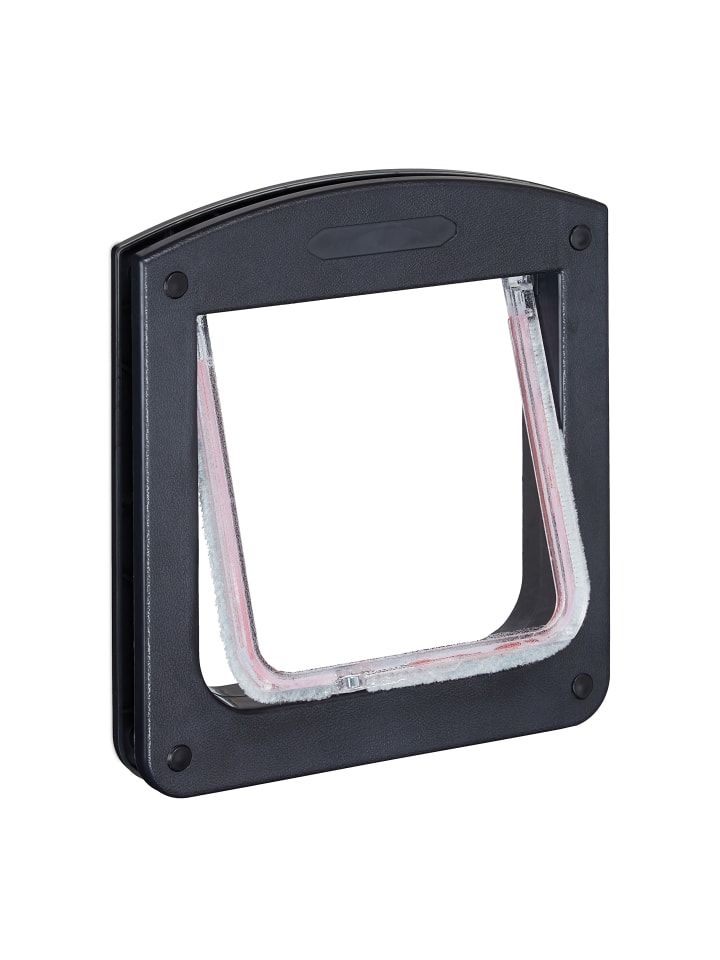 relaxdays Haustierklappe in Schwarz - (B)20 x (H)22 cm günstig kaufen onesize