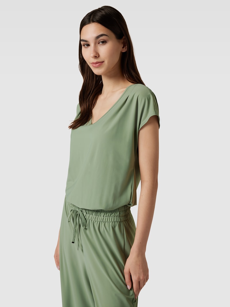Jumpsuit mit V-Ausschnitt Modell 'JO' in khaki