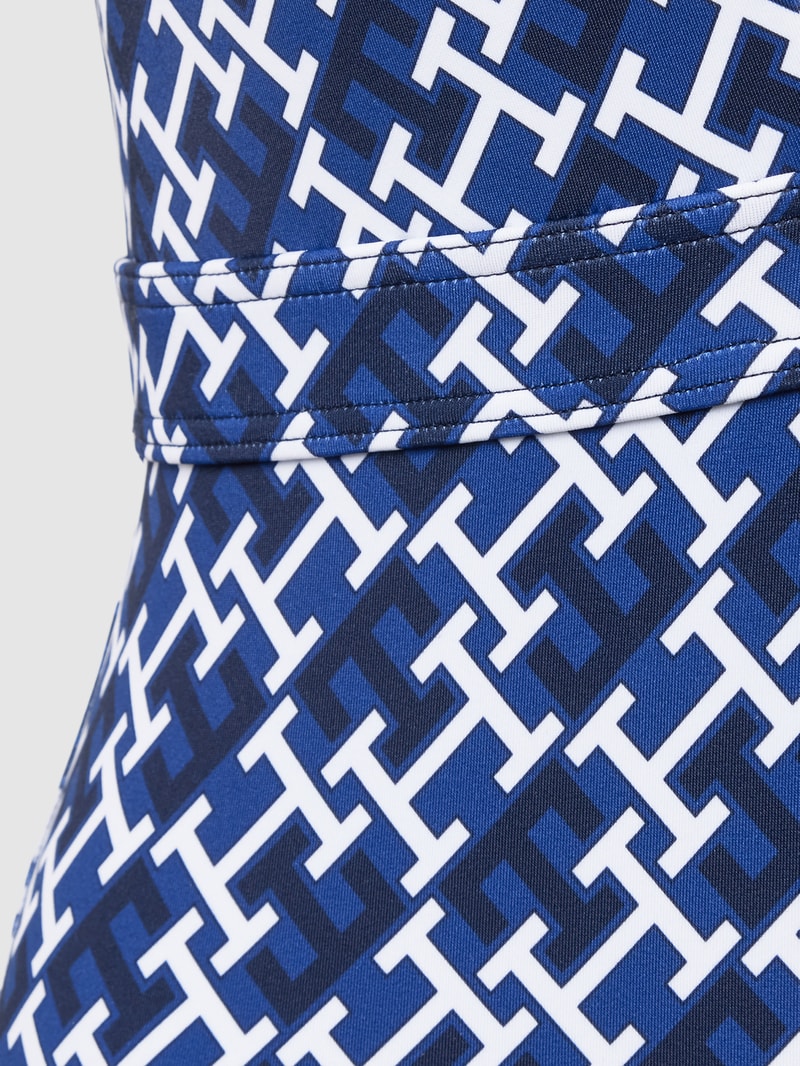 Badeanzug mit Allover-Muster in marineblau