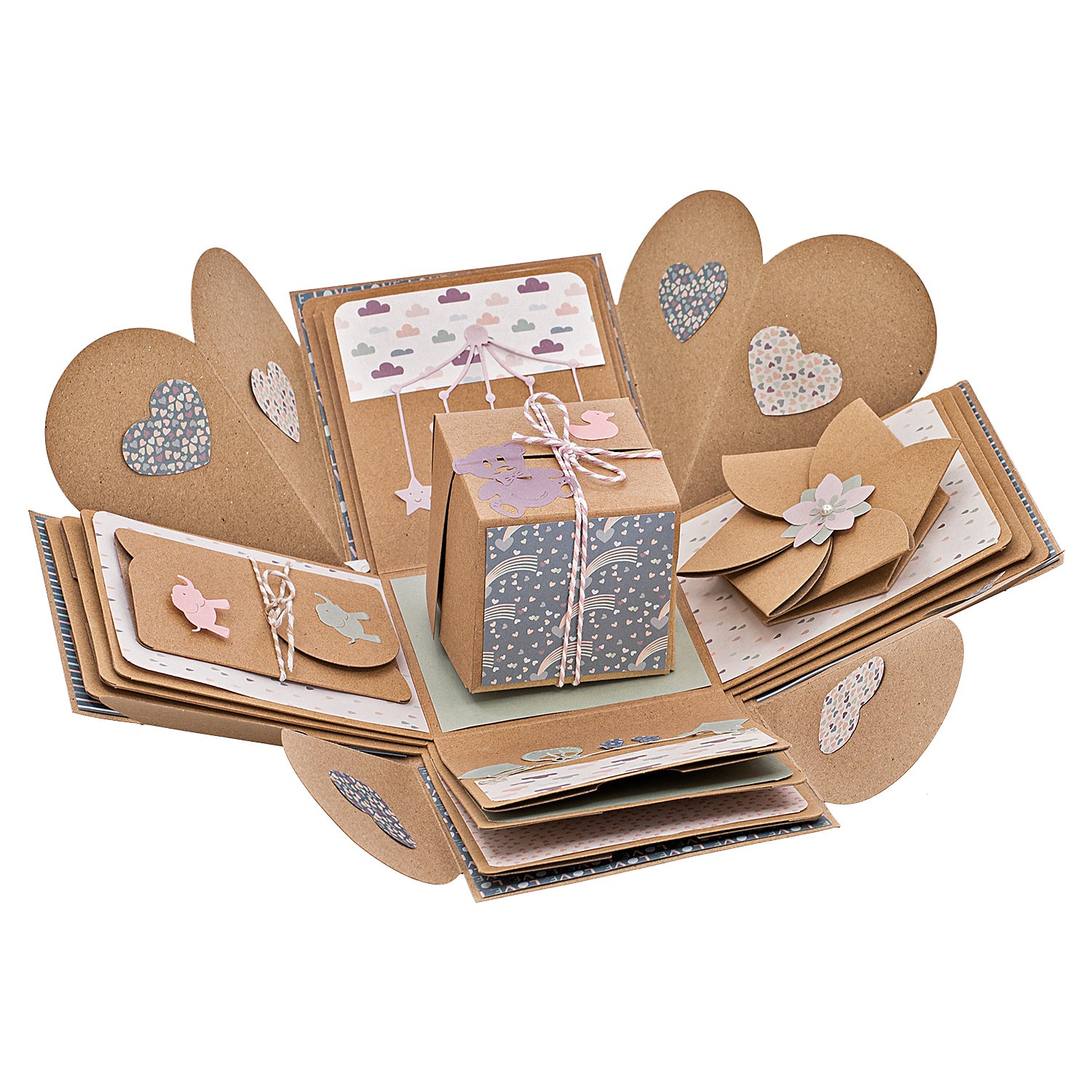 Explosionsbox, braun, 12 x 12 x 12 cm