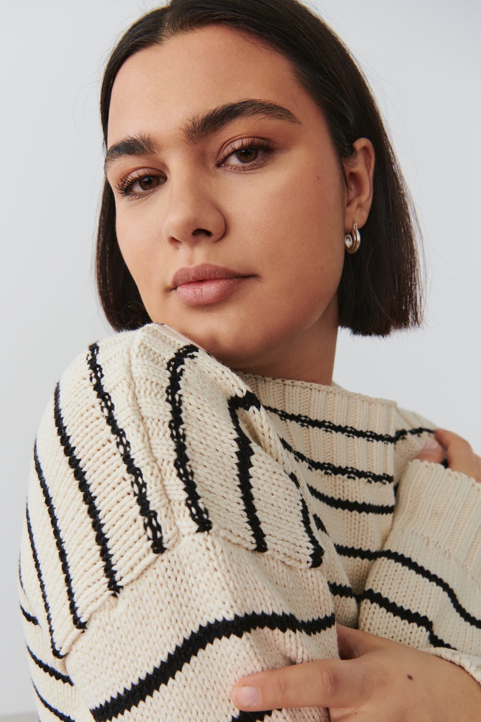 Boat neck knitted sweater