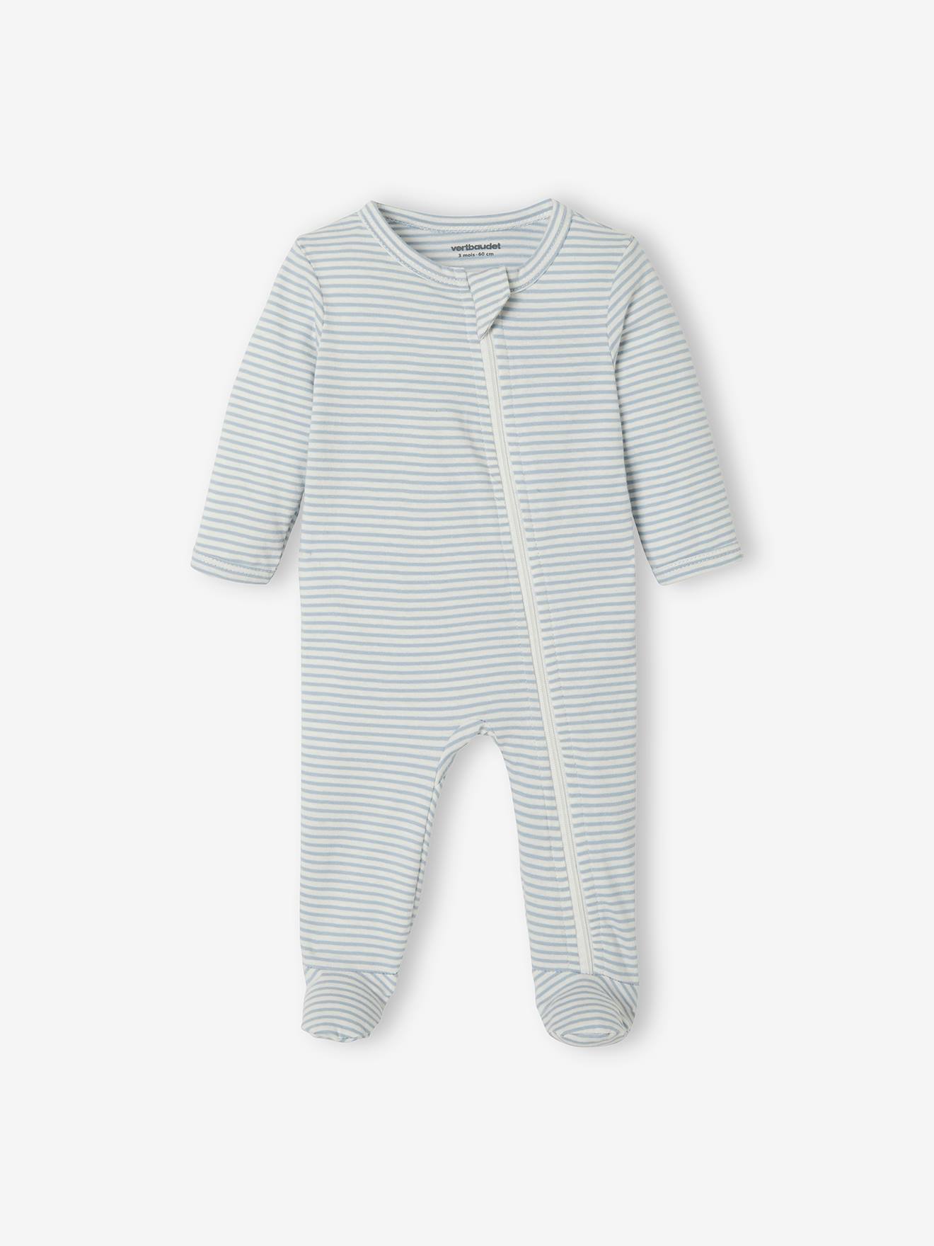 Lot de 3 pyjamas bébé en jersey ouverture zippée BASICS lot moutarde