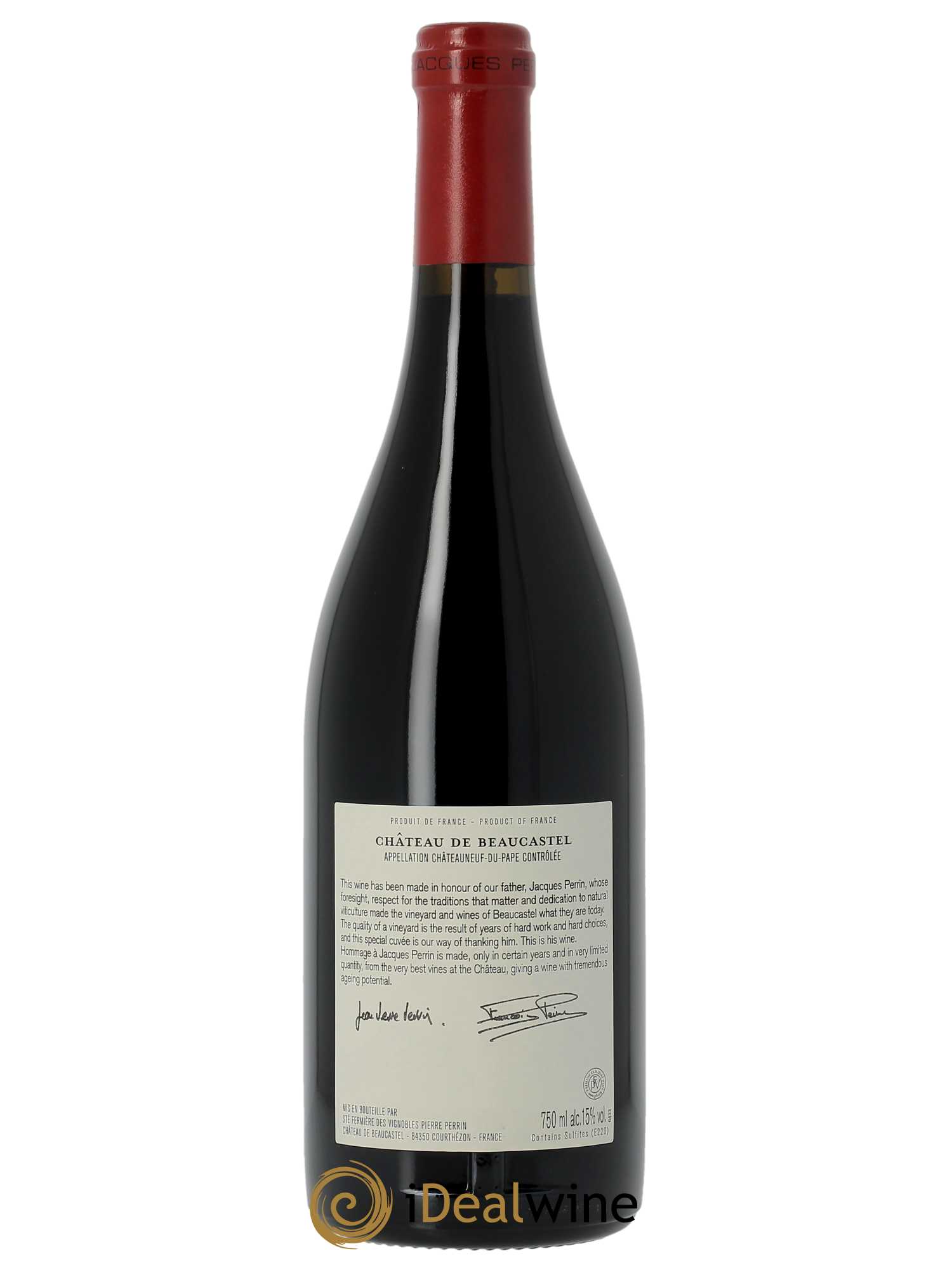 Châteauneuf-du-Pape Château de Château de Beaucastel Hommage à Jacques Perrin Famille Perrin (CBO à partir de 3 BTS) 2010 - Lot de 1 Bouteille