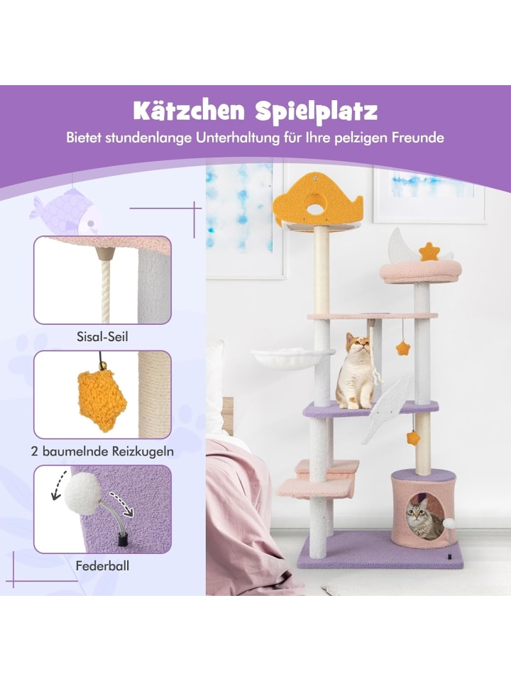 COSTWAY Kratzbaum 167cm in Lila günstig kaufen onesize