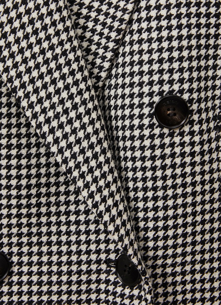 Blazer de lã Reiss Drew com abotoamento duplo e estampa pied-de-poule.
