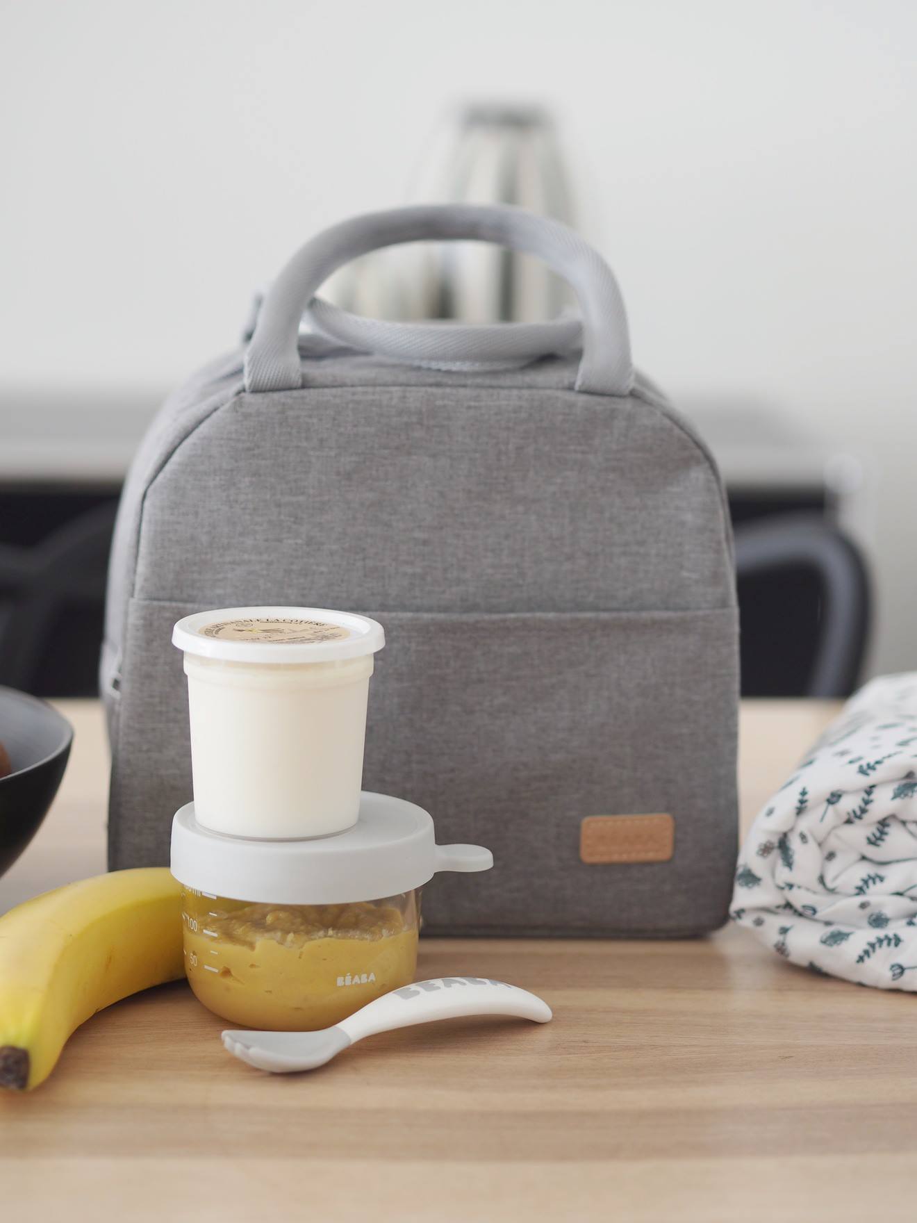 Sac repas isotherme BEABA gris chiné