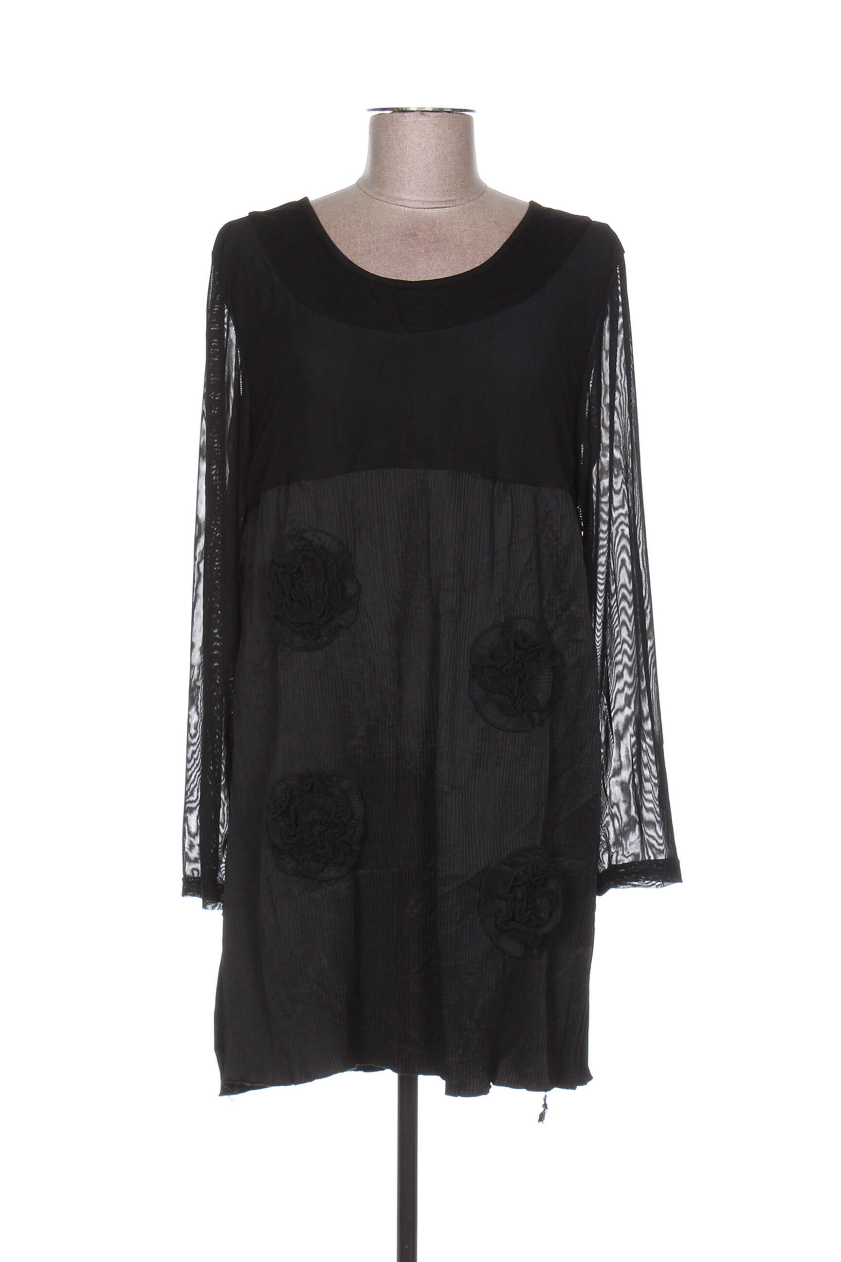 Glamz Tuniquemanchelongue Femme couleur noir