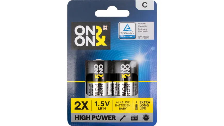 ON&ON Batterien Baby C Alkaline LR14 1,5V, 2 St