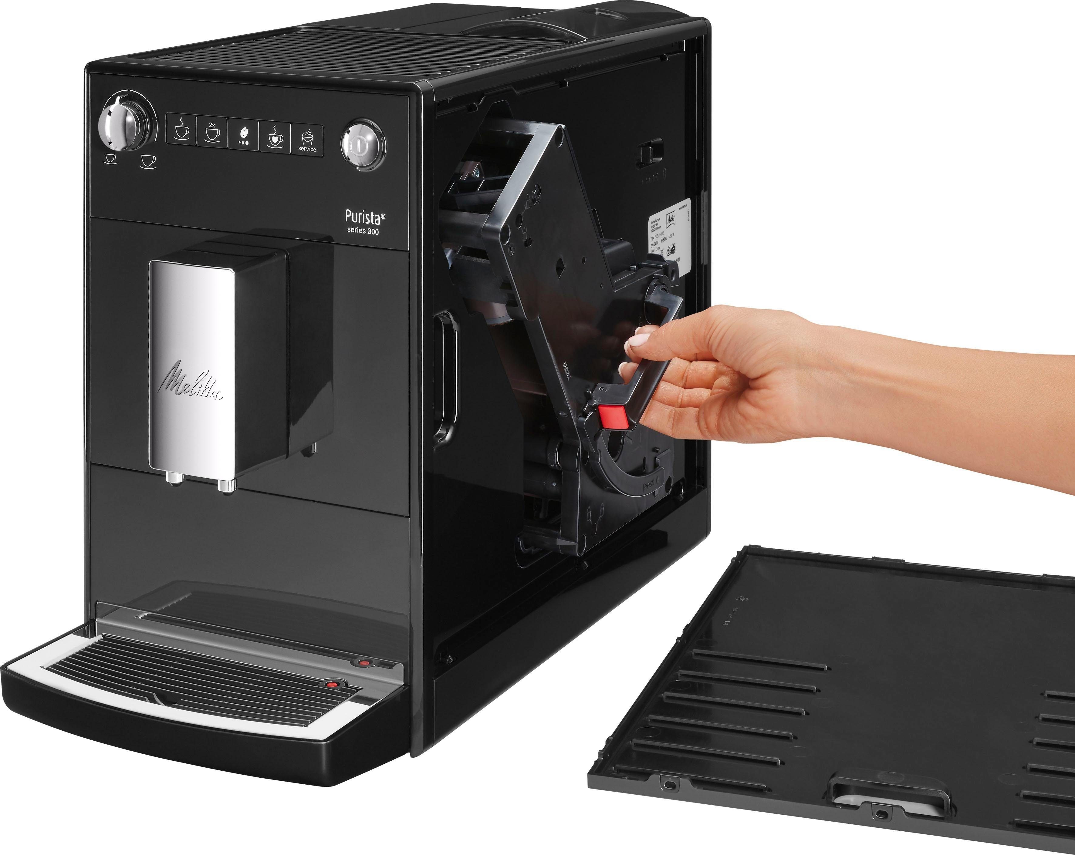 Melitta Kaffeevollautomat Purista® F230-102, schwarz, Lieblingskaffee-Funktion, kompakt & extra leise
