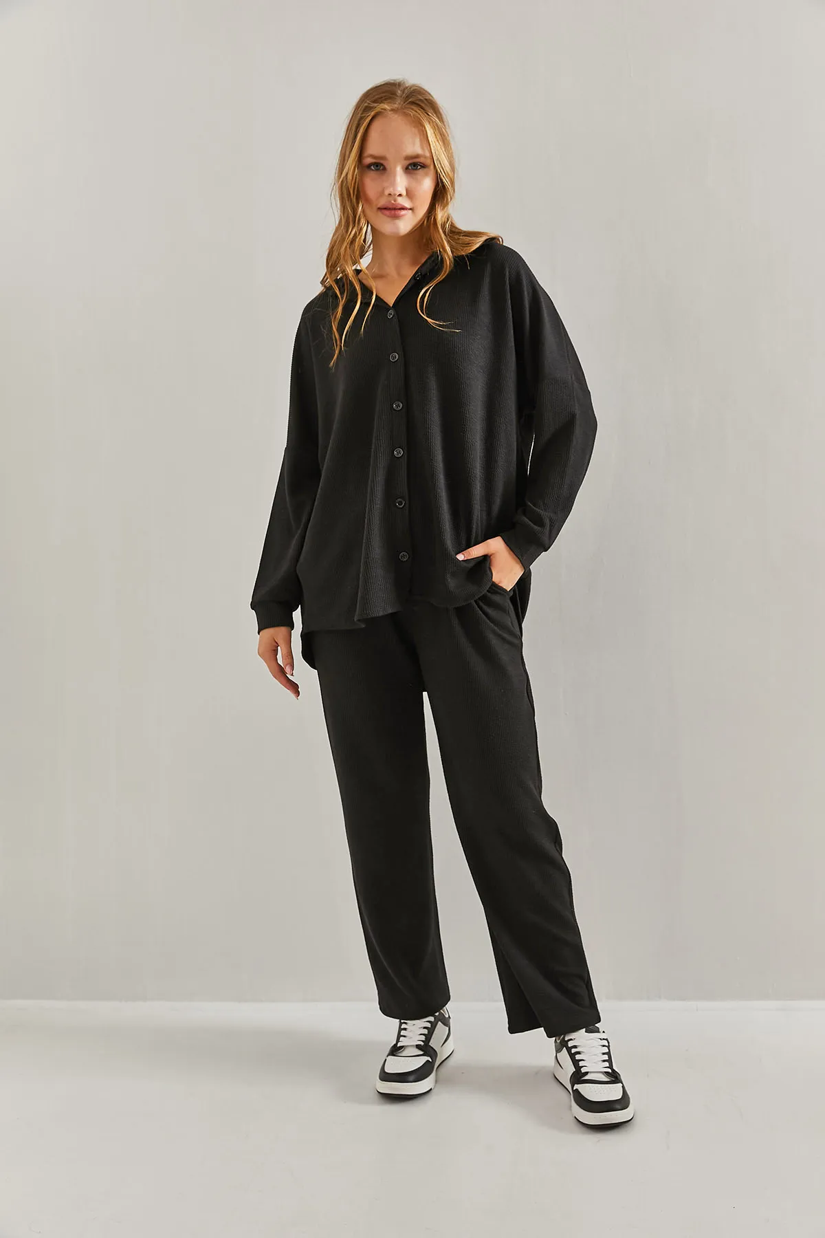 Bianco Lucci  Damen-Ottomane-Unterteil-Oberteil-Set aus Stoff