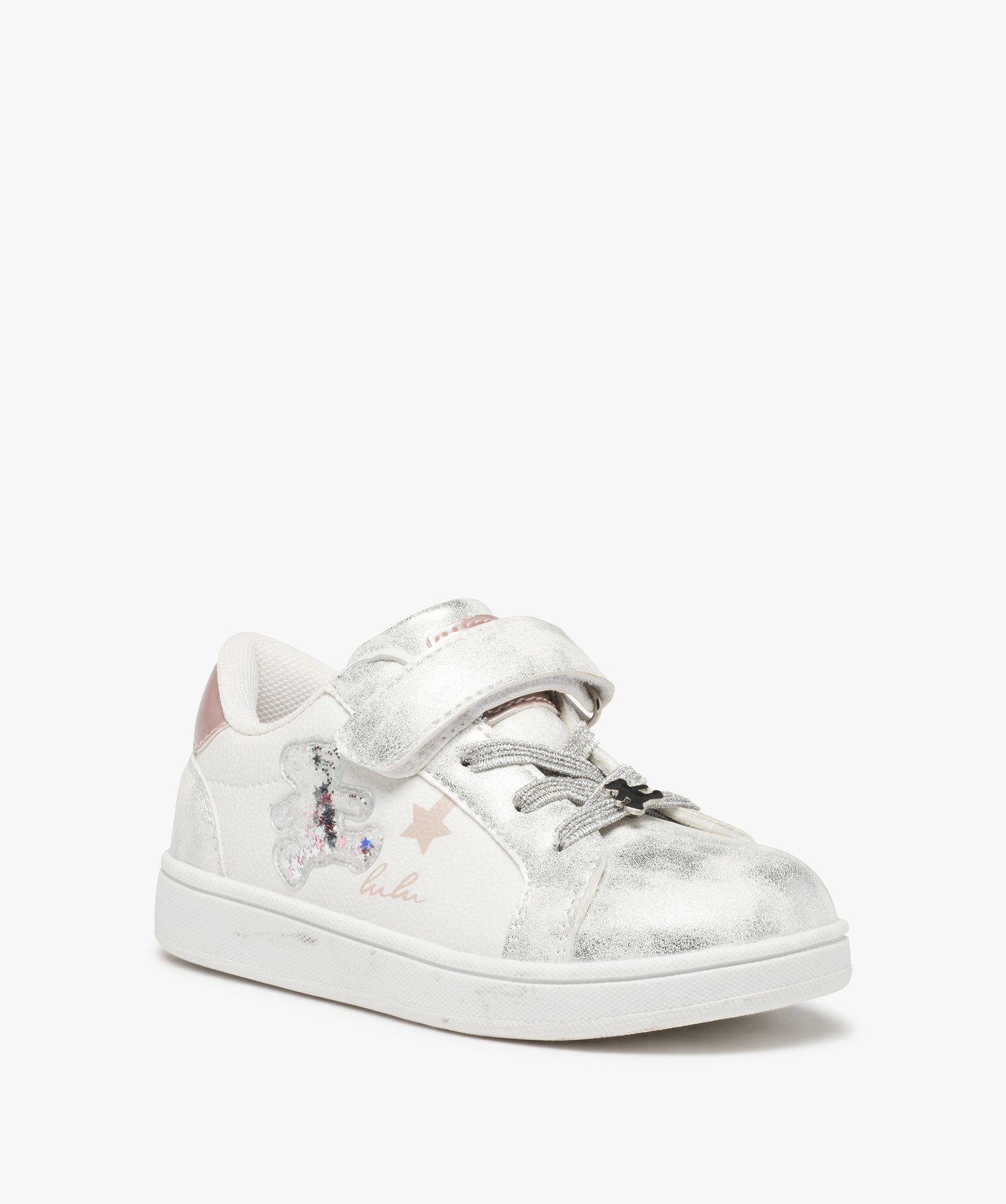 Baskets fille girly avec détails métallisés - LuluCastagn... blanc | GEMO