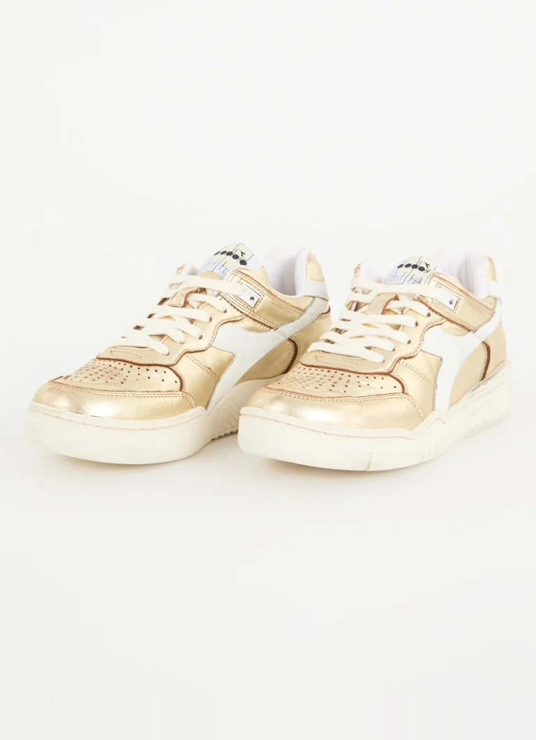 Diadora B.560 Lietotas ādas kedas ar metālisku apdari
