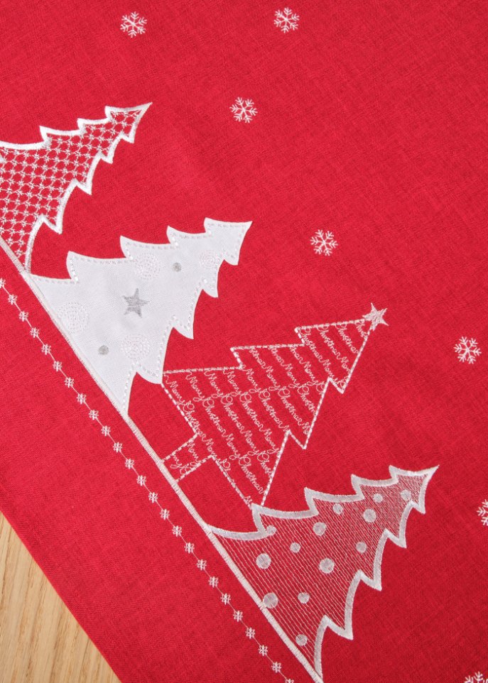 Tischdecke mit Tannenbaum Stickerei