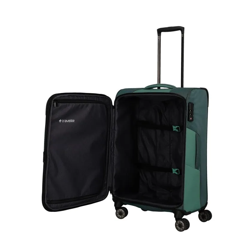Travelite VIIA Kofferset 4 Rollen Größe L\/M\/S + Reisetasche - Eukalyptus
