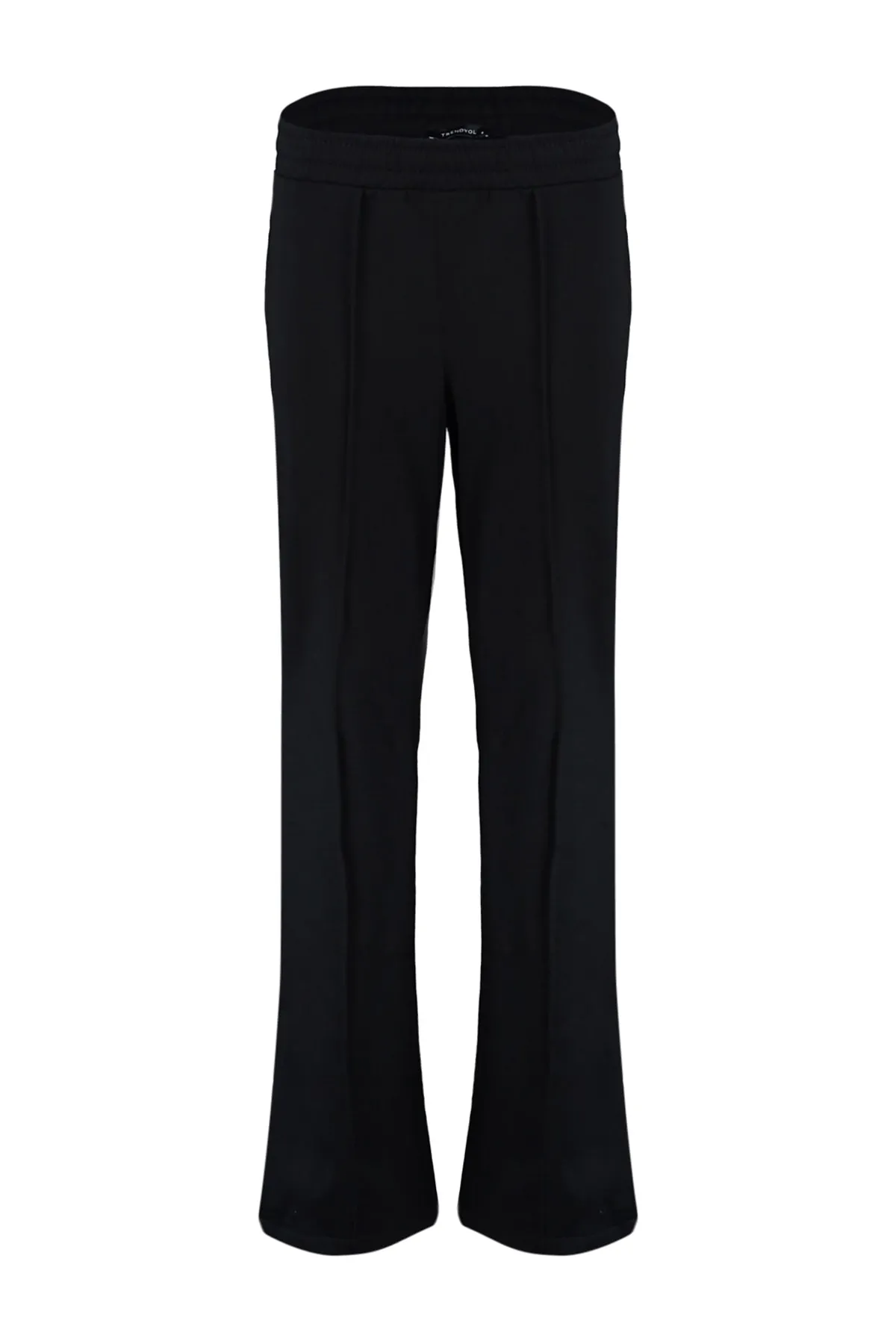 Trendyol Collection  Schwarze gerippte, genähte, Schlitzdetails, dünne Fleece-Innenseite, gestrickte Jogginghose TWOAW23PL00243