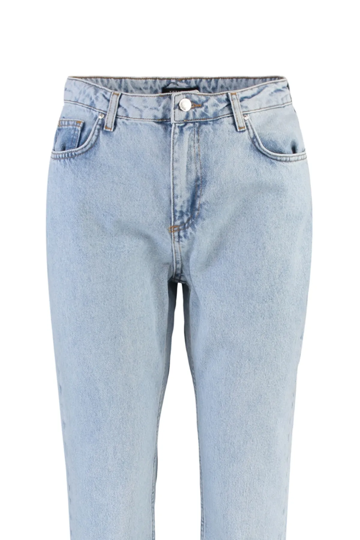 Trendyol Collection  Blaue gerade Jeans mit hoher Taille TWOSS22JE0254