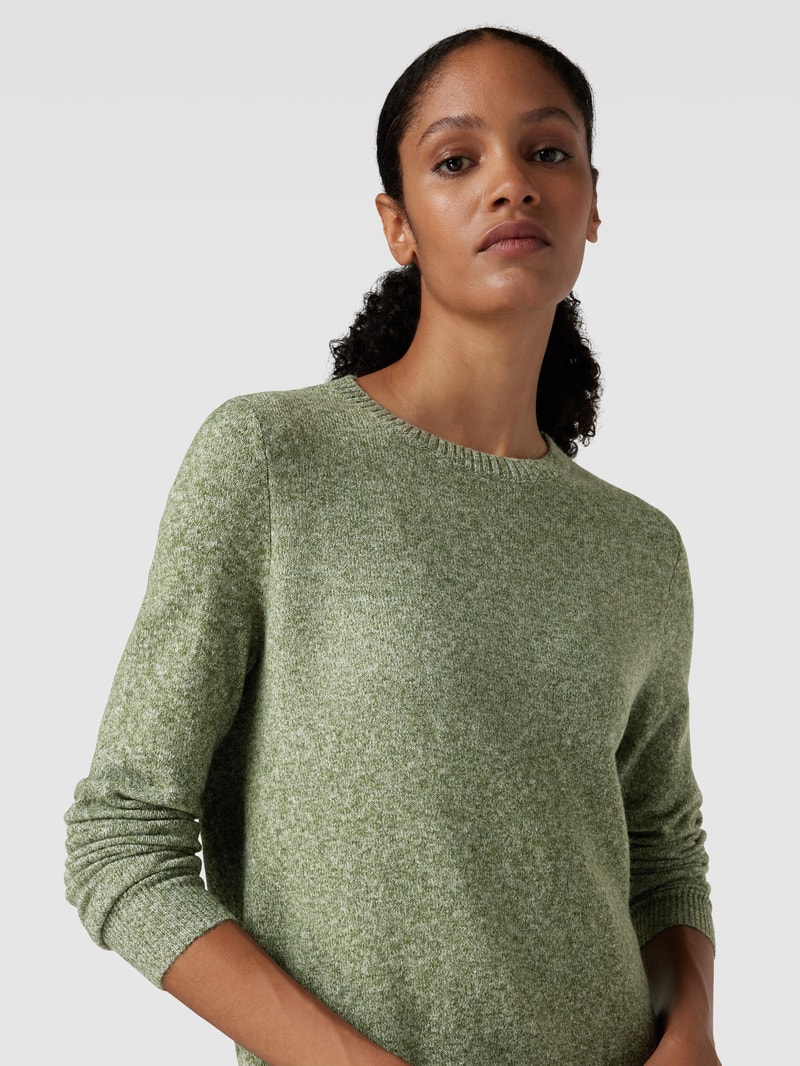 Strickkleid mit Rundhalsausschnitt Modell 'DOFFY' in khaki