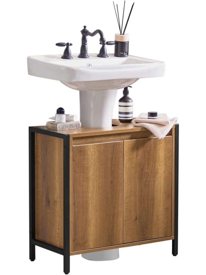 SoBuy Waschbeckenunterschrank in Braun - (B)60 x (H)60 x (T)30cm günstig kaufen onesize