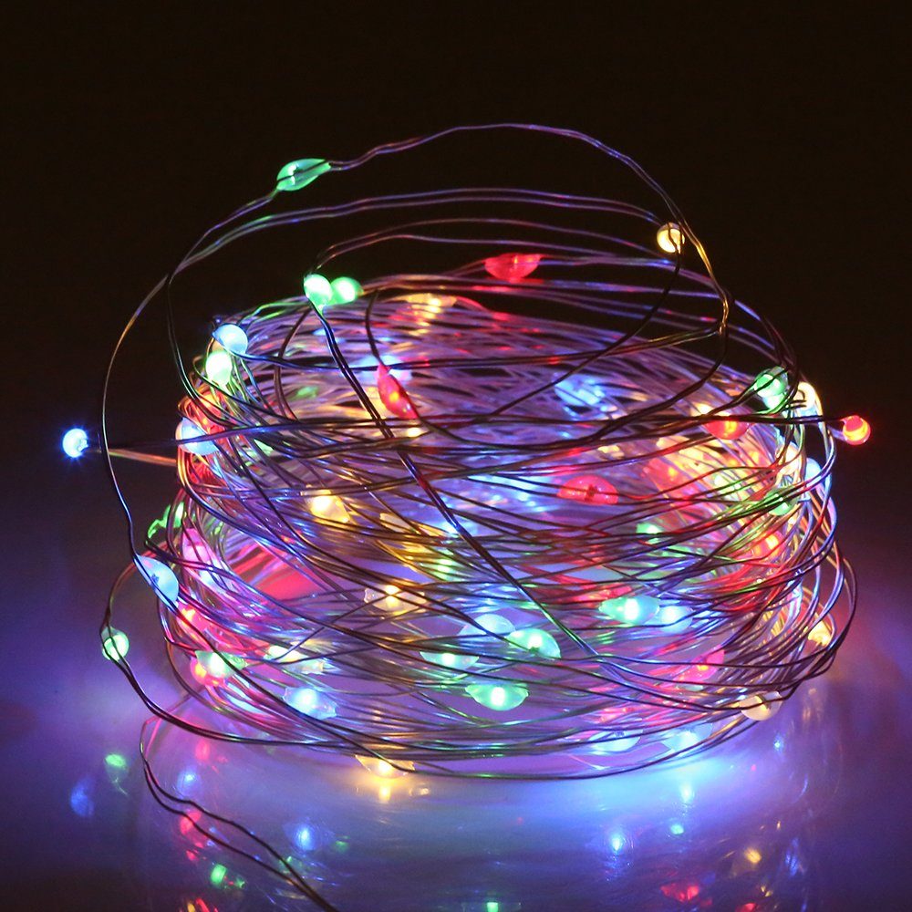 iscooter LED-Lichterkette 10M 100LEDs / 20M-200 LEDs Solar Lichterkette Kupferdraht Garten, Wasserdicht IP65 Innen Außen Garten Party Dekor