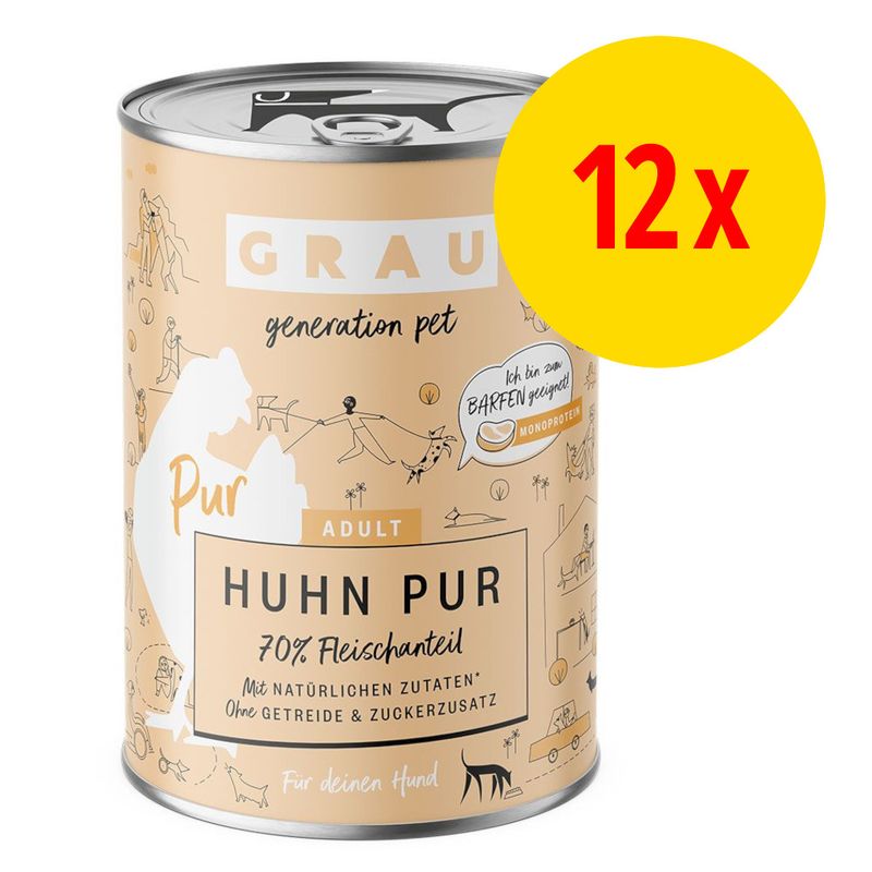 Sparpaket GRAU Hundefutter 12 x 400 g