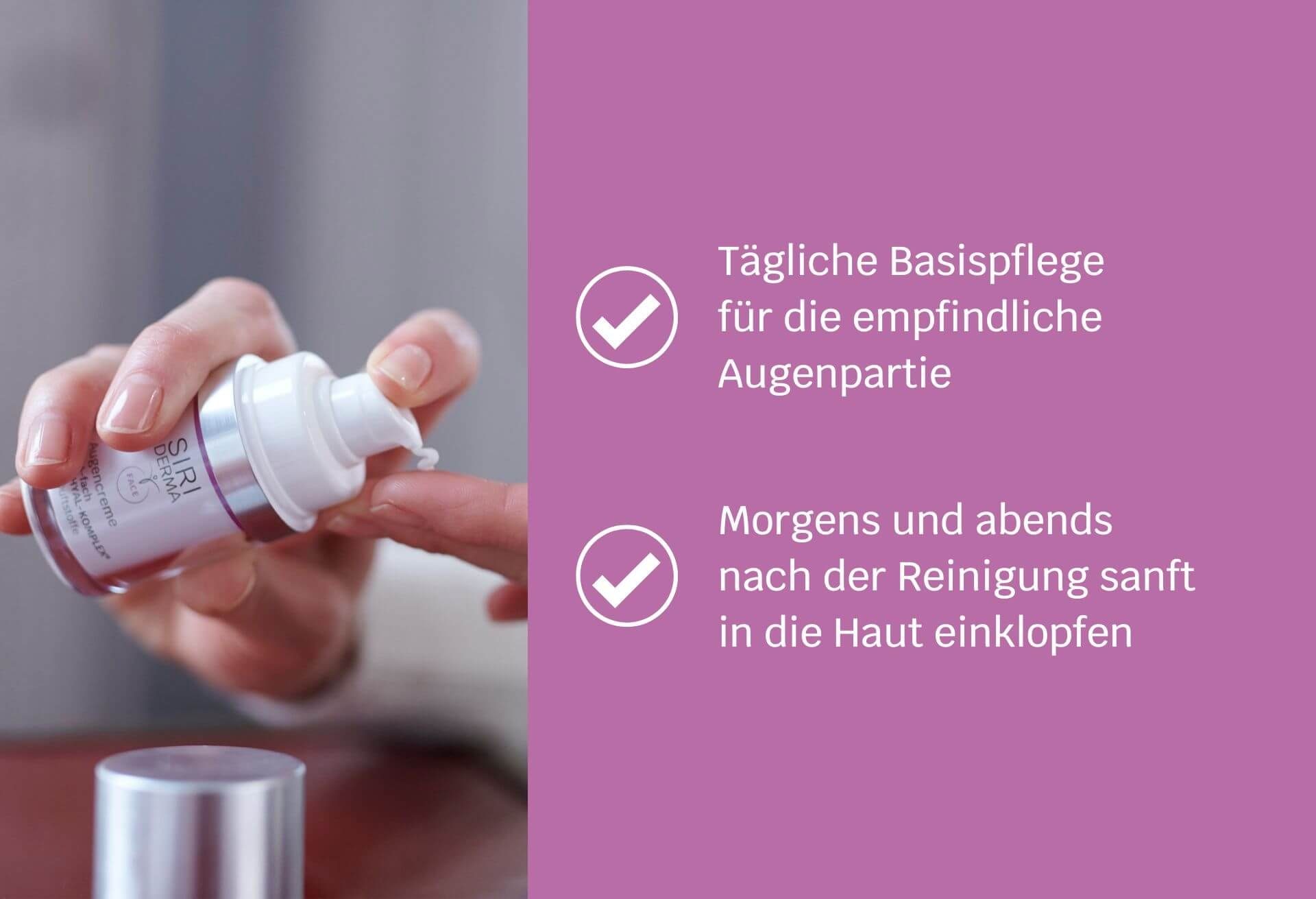 Siriderma Anti-Aging-Augencreme SIRIDERMA pure Basische Augencreme Ohne Duftstoffe 15 ml -, Anti-Aging, Anti-Falten Wirkung