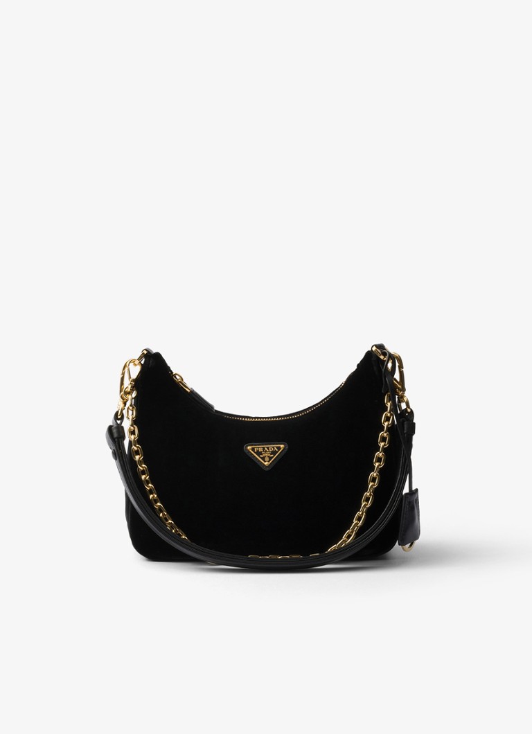 Prada Re-Edition velvet shoulder bag with leather details