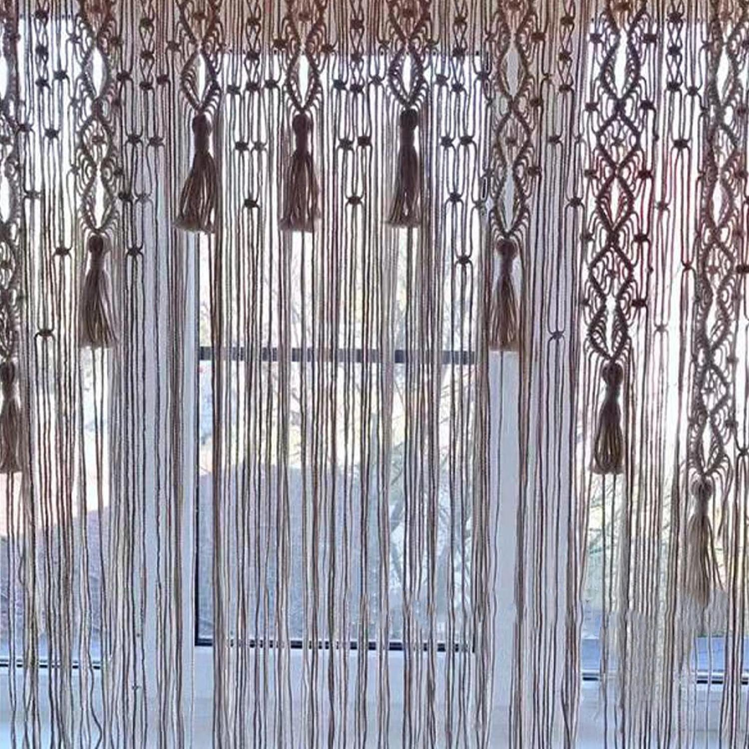 Wandteppich Wandbehang Tapisserie,Handgewebte Makramee Vorhang,Boho Wanddekoration, Hikeren, 1