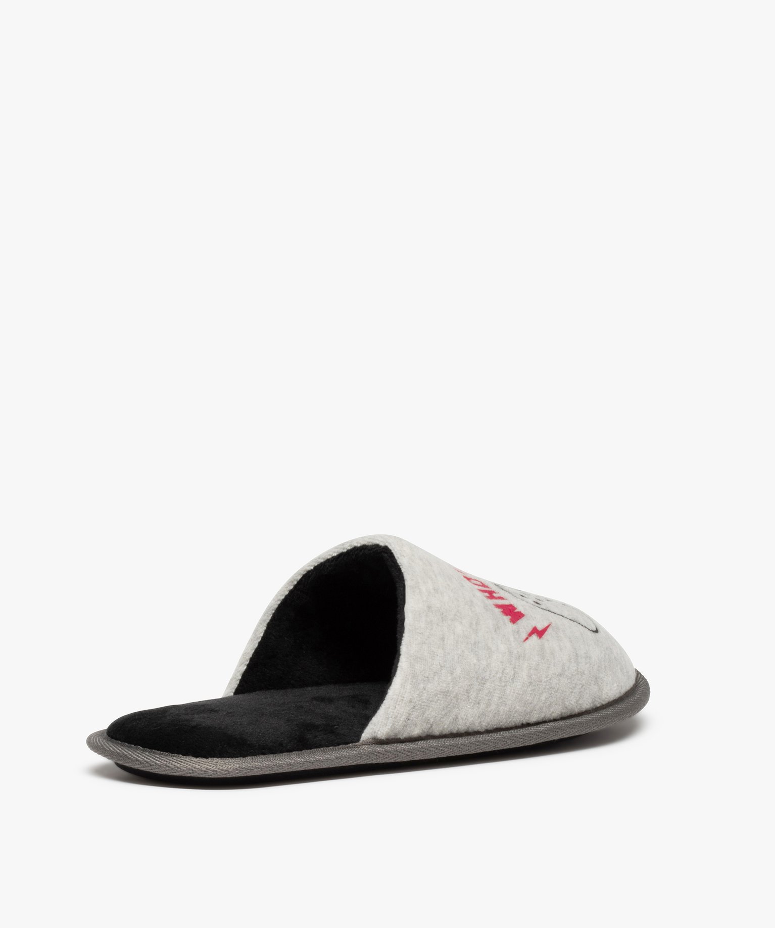 Chaussons mules en velours motif console de jeu Garçon gris | GEMO