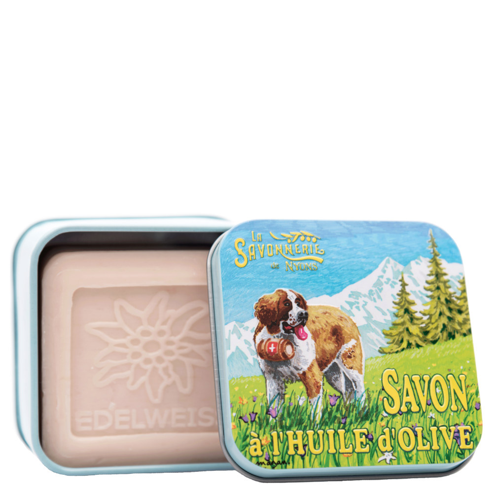 La savonnerie de nyons Savon 100g Eldeweiss et Boîte Métal Saint Bernard Savon