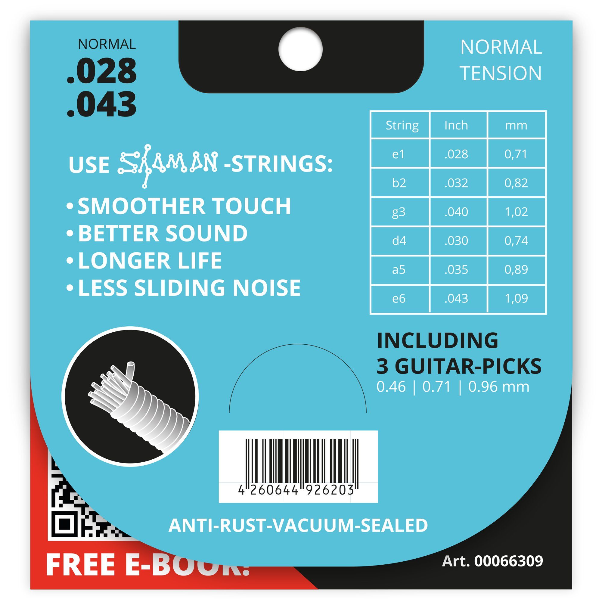Shaman Saiten Gitarrensaiten für Konzertgitarre, (6+2 Saiten-Set, 11-tlg), Kompletter Satz plus 2 Ersatz-Saiten (E1 und D4)