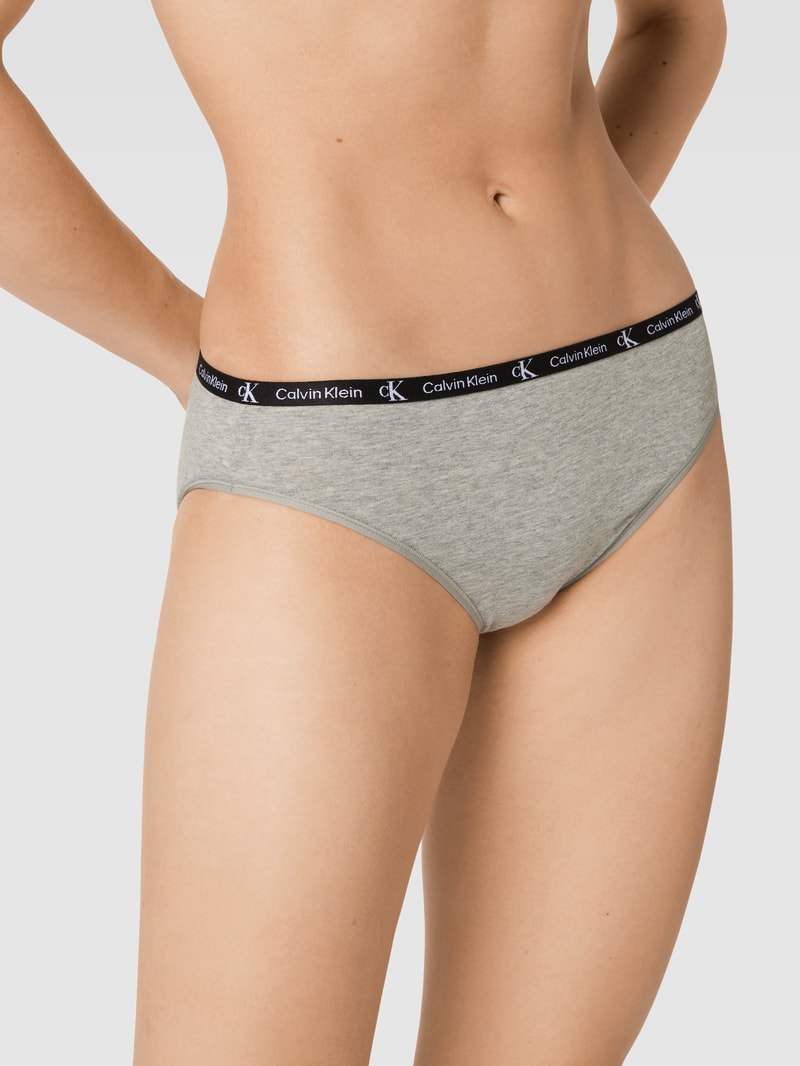 Slip mit Label-Schriftzug Modell 'Unifarbenes Design' im 2er-Pack in schwarz