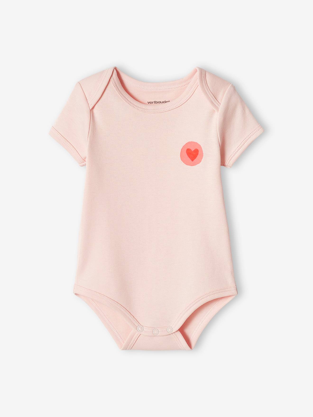 Vertbaudet 3er-Pack Baby Schlupfbodys mit Herzen Oeko-Tex - wollweiß