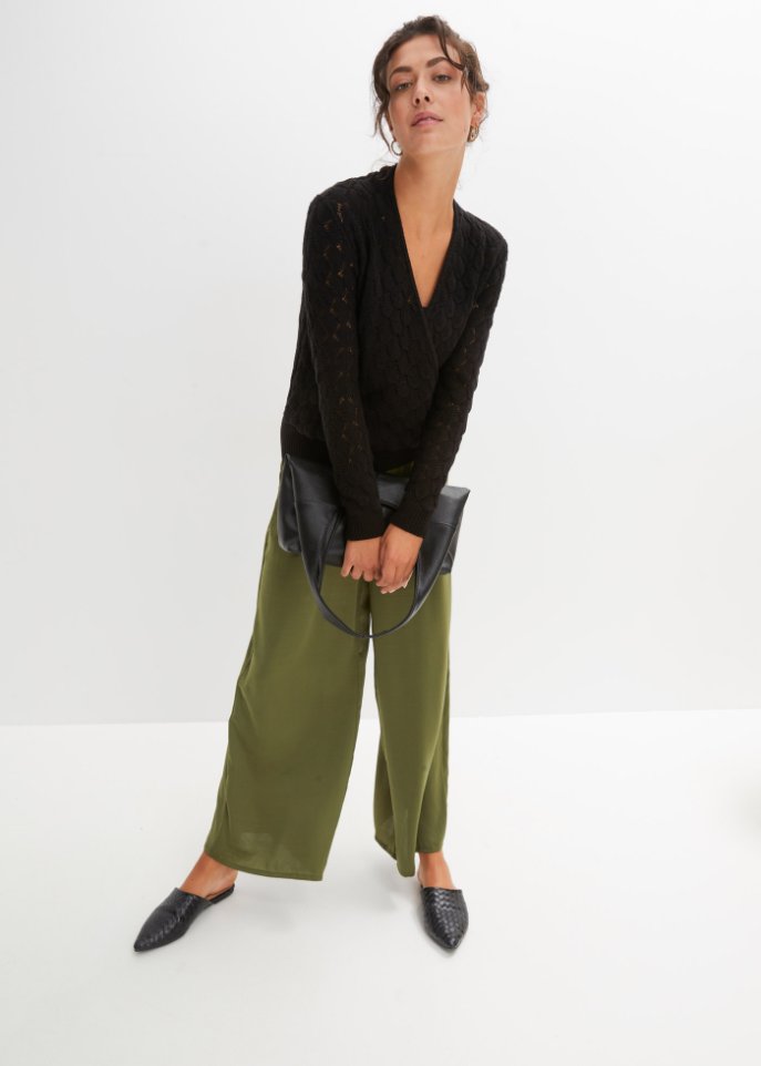 Ajour-Pullover in Wickeloptik