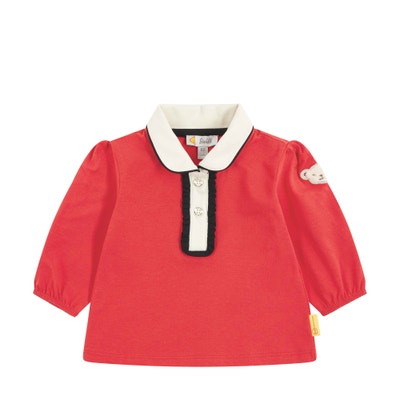 Poloshirt langarm, rot für Mädchen