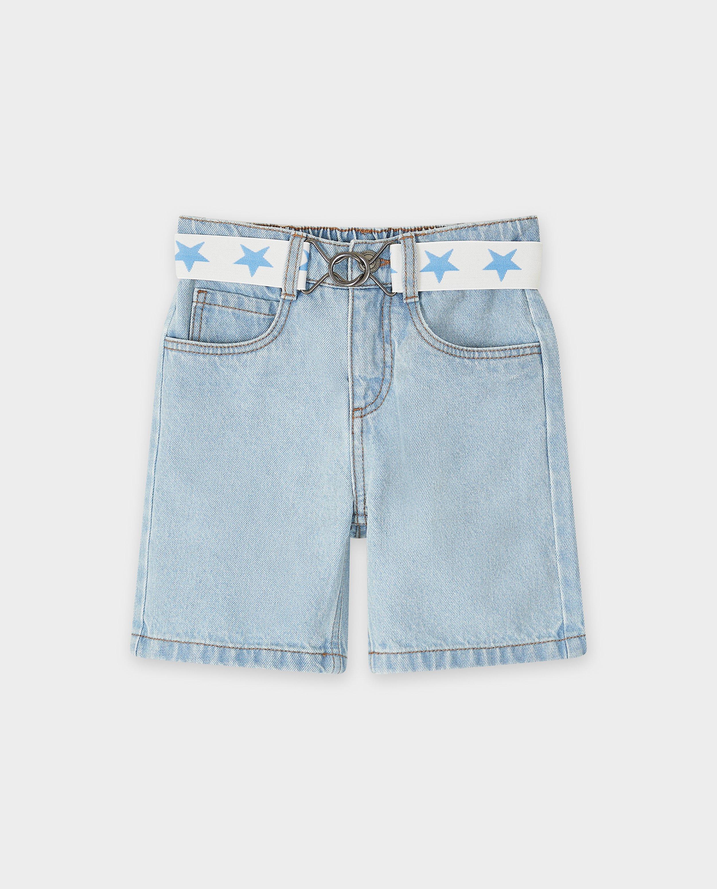 Pantaloni scurți din denim Fred + Ginger cu curea, unisex, 92-128 albastru deschis